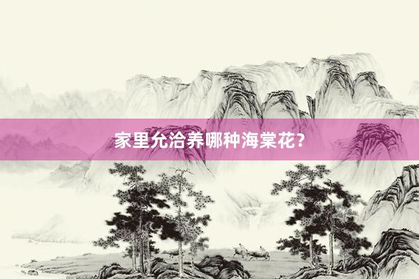 家里允洽养哪种海棠花？