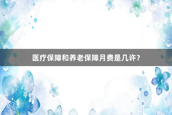 医疗保障和养老保障月费是几许？